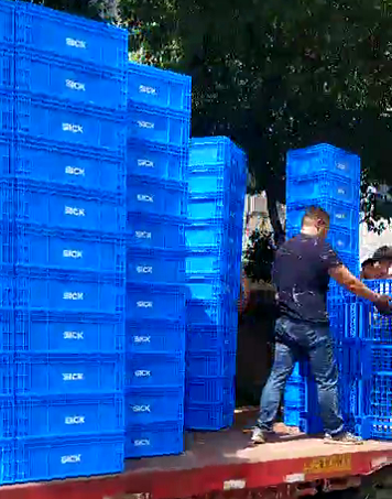 4500個物流箱裝車發(fā)貨 4500個物流箱裝車發(fā)貨